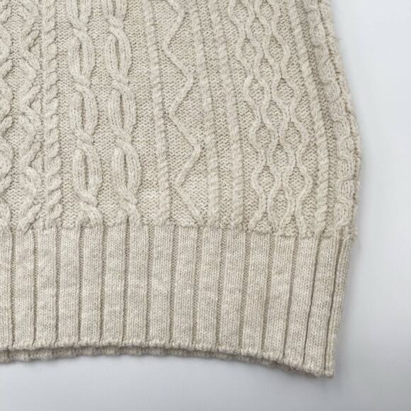 By Anthropologie | Ivory Oversized Preppy Cable Knit Sweater Vest XXS - Picture 8 of 15